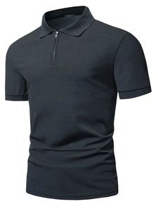 Nouveau design pour hommes pour polos de couleurs unies Confortable et doux pour l'été Nouveau et élégant - Product Image 3
