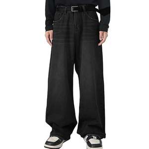 Rue élastique Jeans hommes Denim Cargo pantalon lavage couleur unie Multi poches décontracté taille moyenne pantalon Slim Fit usage quotidien Joggers - Product Image 5