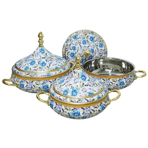 Plato de cazuela de desierto decorativo de acero inoxidable de alta calidad, artículos de comedor antiguos de primera calidad, servidor de alimentos de vidrio a un precio económico - Product Image 3