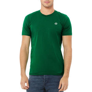 Camiseta de Manga Corta con Cuello Redondo para Hombre, Marca Personalizada, Verde Oscuro, 100% Algodón, Estilo Casual, Transpirable, Proveedor Mayorista - Product Image 1