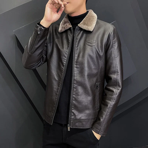 2025 Avirex Veste en cuir véritable légère pour hommes avec col montant Décoration de logo personnalisé et différents modèles de styles - Product Image 3