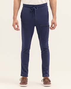 โลโก้ที่กําหนดเองคุณภาพสูง SLIM FIT การฝึกอบรมธรรมดา Jogger พร้อมกระเป๋าซิปยิมผ้าฝ้ายโพลีเอสเตอร์ผู้ชายกางเกง Jogger - Product Image 1