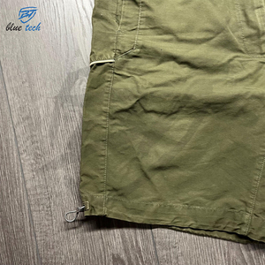 Men's Classic Casual Cargo Shorts Wholesale 100% Cotton Solid Breathable Elastic Waist Multi Pockets Quick Dry - Product Image 5