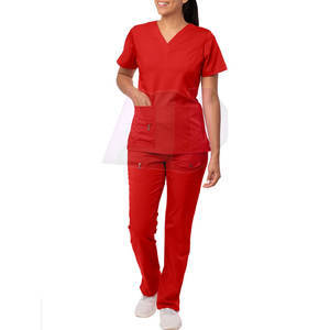 Combinaison de travail pour femmes en coton et polyester tricoté respirant et léger, utilisation professionnelle en milieu hospitalier, détection des aiguilles, fusion sans couture - Product Image 1