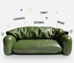 Canapé en cuir véritable léger, écologique et fabriqué à la main de qualité supérieure |   Revêtement en cuir pleine fleur durable |   Qualité commerciale - Product Image 4