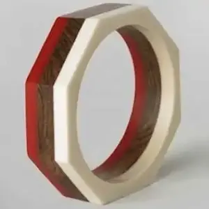 Genuine Quality Stylish Yellow Orange Resin Wooden <b>Fashion</b> <b>Bangles</b> for Women and Girls for Parties and Engagements Low Price - Product Image 4