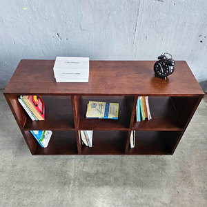 Étagère décorative mobile portable à 6 compartiments KS68211, 100x30x65cm, style minimaliste, en bois de caoutchouc - Product Image 6