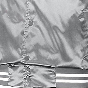 <b>Silver</b> Grey Unisex Bomber <b>Jacket</b> Satin Windproof Waterproof Breathable Spring Reversible Quick Dry V-neck Zipper Closure Front - Product Image 5