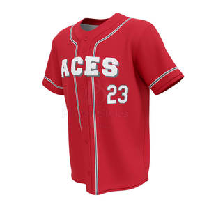 Camiseta de béisbol cómoda con botones y Media manga para hombre, ropa deportiva con logotipo personalizado y uniforme de estilo de jugador con características transpirables - Product Image 2