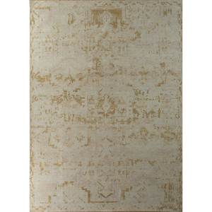 Tapis en laine noué à la main Erbe Ivory, style bohème, GS-1068 (Cs-07), motif médaillon abstrait, pour la maison, le couloir, le salon, tapis rectangulaire fait main - Product Image 1