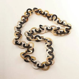 Custom Vintage Buffalo Horn Pendant <b>Necklace</b> Handmade Tribal Style with Painted Technique Adjustable <b>Cord</b> for Weddings & Fashion - Product Image 1