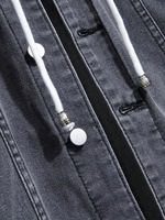 Premium Yüksek Kaliteli Denim Çevre Dostu Su Geçirmez Rüzgar Geçirmez Nefes Alabilen Kapüşonlu Kışlık Erkek Özel Tasarım Çok Satan Ceket