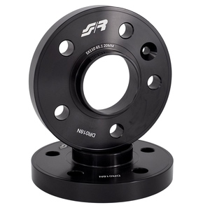 2 entretoises en aluminium noir 20 mm 5x110 moyeu 65.1 - Product Image 1
