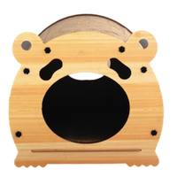 Maison pour chat en carton ondulé en forme d'ours mignon, nid de repos, griffoir interactif, planche à gratter pour chat