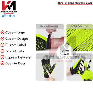 Gants de moto de course professionnels antidérapants à haute adhérence avec protection des articulations, équipement complet pour les doigts, unisexe - Product Image 6