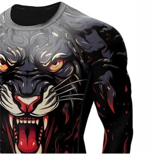 Fabrication en usine personnalisé MMA à manches longues Rashguards BJJ Rashguard Kickboxing respirant Sport Rashguards à séchage rapide - Product Image 6