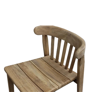 Solid <b>Wood</b> <b>Bar</b> Chair with Backrest Natural Finish for Kitchen Island Cafe <b>Bar</b> and Restaurant Furniture - Product Image 5