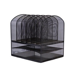 Bền màu đen kim loại sắt dây lưới 2-khay 6-sorter văn phòng bàn tổ chức tập tin tài liệu chủ Máy tính để bàn lưu trữ giá - Product Image 4