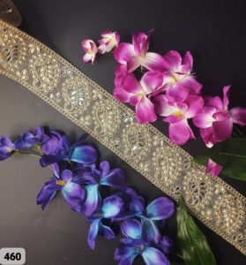 ผ้าลูกไม้กระจกปักด้วยมือคุณภาพระดับพรีเมียมสำหรับชุดเดรสและนักออกแบบงานฝีมือขอบกระจก - Product Image 5