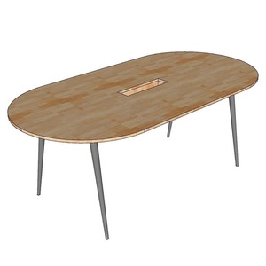 Modern <b>Foldable</b> MDF Oval Conference <b>Table</b> <b>with</b> Cone <b>Legs</b> for Office & Hotel Use - Product Image 3