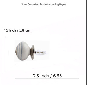 Boutons en céramique blancs à rayures grises industrielles CK 558 poignées de tiroir d'armoire pour cuisine armoire commode salle à manger chambre - Product Image 3