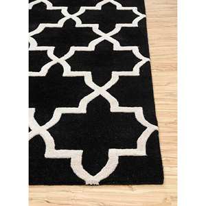 พรมขนสัตว์และใยวิสโคสสีเทาและสีดำ ทอมือ สำหรับบ้าน รุ่น Taq-373 - Product Image 4