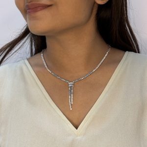 Luxury Handcrafted Multi Shape 6.80 Ctw Moissanite 14K Gold Plated Choker <b>Necklace</b> Women's Wedding & Anniversary Gift 925 Silver - Product Image 6