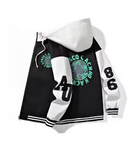 Chaqueta Varsity de Invierno para Hombre 2026 OEM, Estilo Hip Hop, con Botón Único, Tela de Lana Peinada, Logotipo Personalizado en la Parte Delantera, Ropa Urbana - Product Image 2