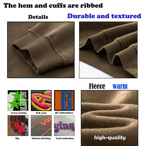 Jersey de algodón de alta calidad, Sudadera con capucha de lana de gran tamaño, sudaderas con capucha en blanco sólido a la moda, sudaderas con capucha de talla grande para hombre - Product Image 6