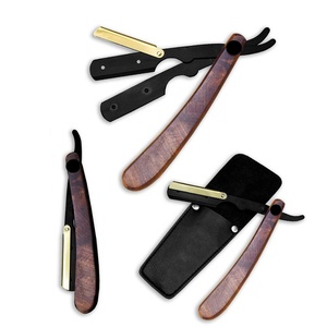 Rasoir de barbier classique en bois, finition inoxydable, rasoir de barbier pour un rasage propre - Product Image 5