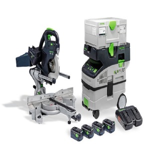 Sierra Ingletadora Deslizante de Doble Compuesto KS 120 de Grado Industrial y para Bricolaje, Sin T-Loc + Paquete de Extractor de Polvo CT 48, Nuevo OEM en Existencia - Product Image 3