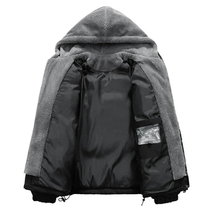 Cárdigan cálido de invierno para hombre, chaquetas acolchadas, moda para hombre, prendas de punto con forro polar, suéteres, cárdigan, abrigos, Chaqueta de punto cortavientos para hombre - Product Image 4