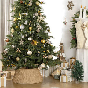 Colliers de base en jonc de mer décoratif pour arbres de Noël Couvre-anneaux pour arbres de Noël Décorations de maison festives - Product Image 5