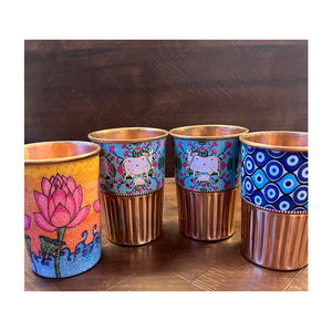 แก้วทองแดงพิมพ์ลายที่กำหนดเองในหลายสีชุดสำเร็จรูป4ชิ้นสำหรับขนาดที่กำหนดเอง - Product Image 4