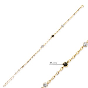Tiny Design CZ Stone Turkish Silver <b>Rose</b> <b>Gold</b> Plated Charm Bracelet Turkish Wholesale Handmade Trendy Style 925 Sterling Silver - Product Image 5