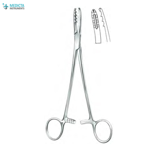 Pinzas Ortopédicas Bircher-Ganske de 20.5 cm Curvadas hacia Arriba para Sujeción Ósea - Product Image 2