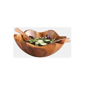 Utensilios de cocina de madera decorativos-Cuencos para servir alimentos y frutas para fiestas para el desayuno Ensalada y mezcla - Product Image 5