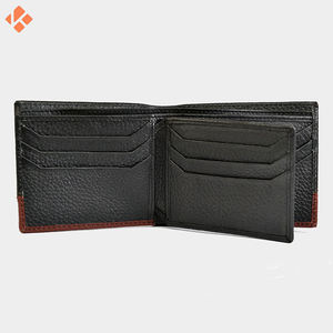 Cartera de cuero delgada de alta calidad para hombre, cierre abierto, patrón de rayas de Color sólido, Forro corto de poliéster personalizado para exteriores - Product Image 5