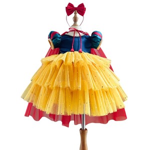 Cartoon Snow <b>White</b> Princess Dress for Baby Girls Vietnam-Made Three-Tiered Cape Spring-Winter Party Style OEM ODM Children's - Product Image 1