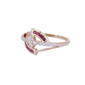 Joyería fina hecha a mano Anillo de diamante de rubí de corte redondo precioso natural Anillo de bodas de oro amarillo sólido de 14K Productos al por mayor - Product Image 2