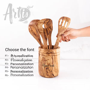 ชุดอุปกรณ์ครัวทำมือจากไม้มะกอกคุณภาพพรีเมียม 6 ชิ้น เป็นมิตรกับสิ่งแวดล้อม ยี่ห้อ ArtisRAw สินค้าขายดี รวมถึงช้อนไม้และตะหลิว - Product Image 6