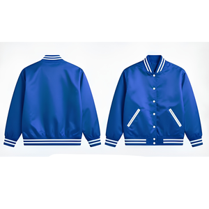 เสื้อแจ็คเก็ตเบสบอลแบบ Varsity สำหรับฝึกซ้อม ผ้าตาข่ายแบบกลับด้านได้ พิมพ์ลายด้านหน้า ผ้าถัก ผ้าซาติน สำหรับผู้ชาย ผู้หญิง เด็ก และเยาวชน - Product Image 3