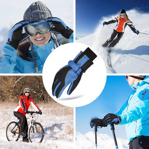 Custom Ski Gloves Breathable Ski Gloves Leather Heated Ski Gloves Wholesale Price Winter Wear Warm Leather Palm Ski Gloves - Product Image 6