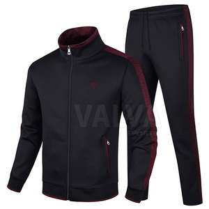 Men's Winter 100% Cotton High Quality Custom Size <b>Top</b> Breathable Solid Pattern Oversized <b>Zipper</b> Plus Size Tracksuit - Product Image 1