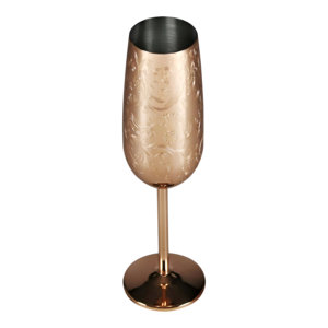 Meilleure vente de flûte à longue tige en métal de luxe en verre gravé de haute qualité - Product Image 1