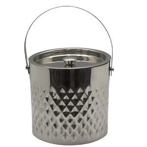 Conception martelée acier inoxydable seau à glace Bar hôtel accessoires conception personnalisée fête bière vin Champagne seau - Product Image 1