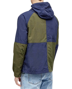 Chaqueta cortavientos con capucha de bloque de color de dos tonos, chaqueta cortavientos para hombre con logotipo personalizado transpirable - Product Image 2