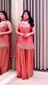 Salwar Kameez Dupatta Tradicional Indio-Pakistaní para Mujer, con Bordado Pesado en Red, para Fiestas, de Secado Rápido, para Todas las Estaciones, Corte Regular - Product Image 3