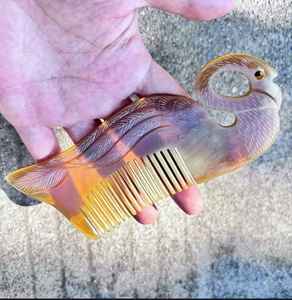 Peine de cuerno de calidad superior tallado a mano - Product Image 3