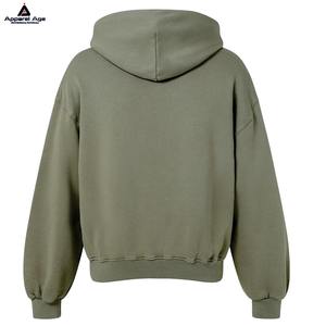 Sudadera con capucha con cremallera de diseñador de gran tamaño y liso de alta calidad de algodón grueso y pesado 100% para hombre OEM con logotipo personalizado - Product Image 2
